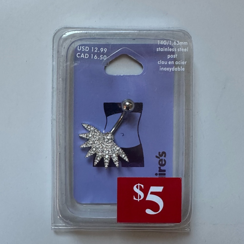NWT- Claire's belly button piercing rhinestones